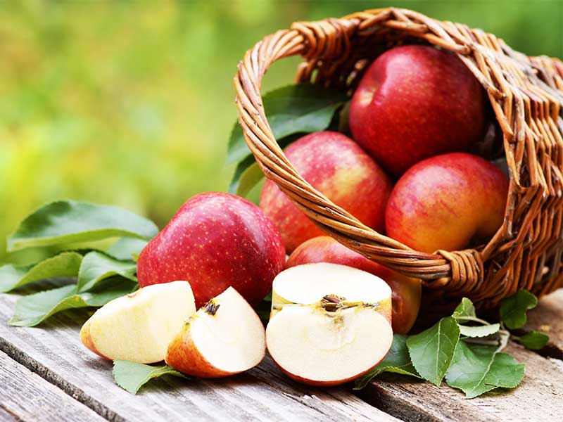 Äpfel enthalten den Naturfarbstoff Kreacitin, mit dem du leichter Sauerstoff aufnimmst.