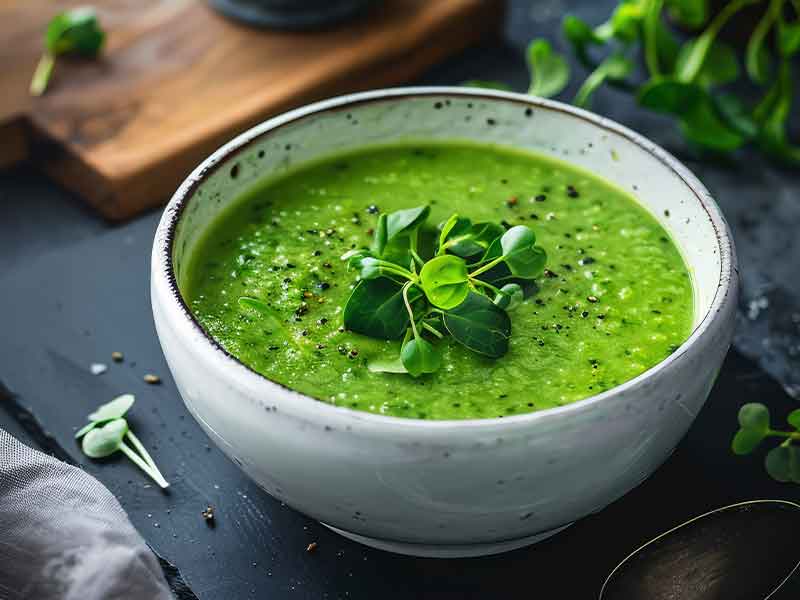 Micro Greens auf Suppe